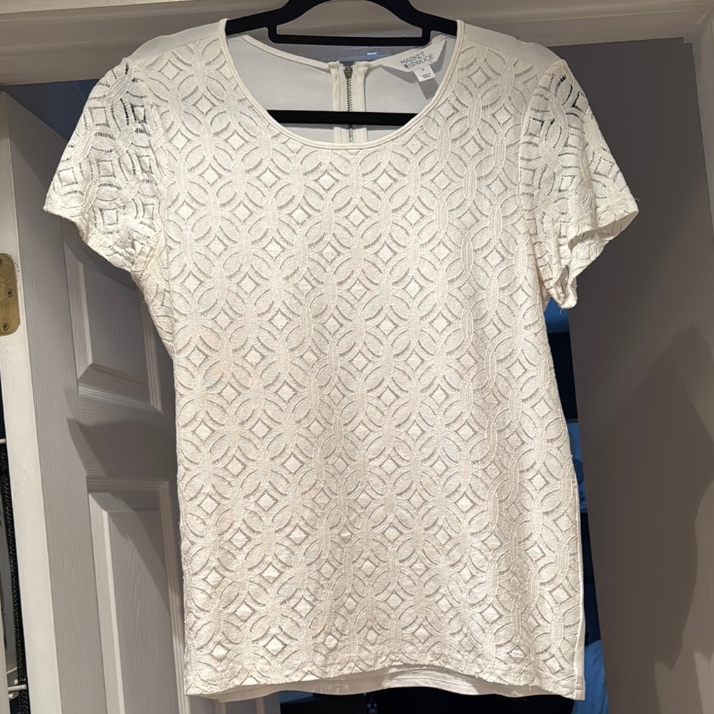 White Lace short sleeve top